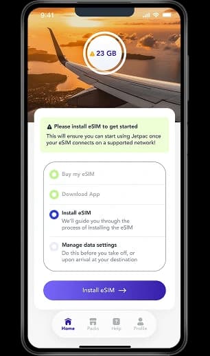 eSIM phone mockup border